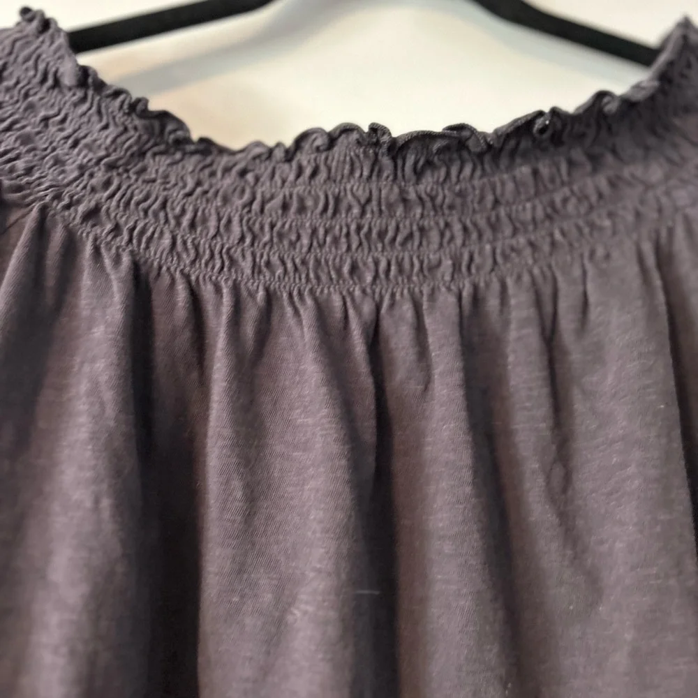 Embroidered Off-Shoulder Top - Black